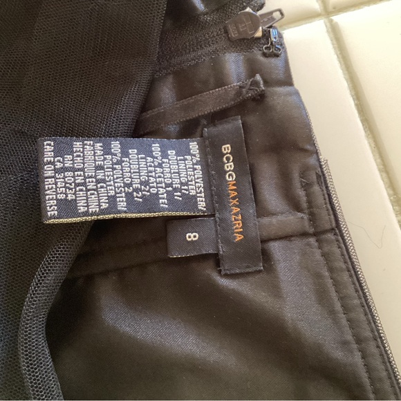 BCBG MaxAzria Black Strapless Tiered Tulle Midi Dress - Picture 11 of 11